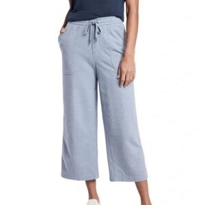 ATHLETA Size 0 Blue Farrallon Heathered Wide‎ Crop Pull On Pants #657551